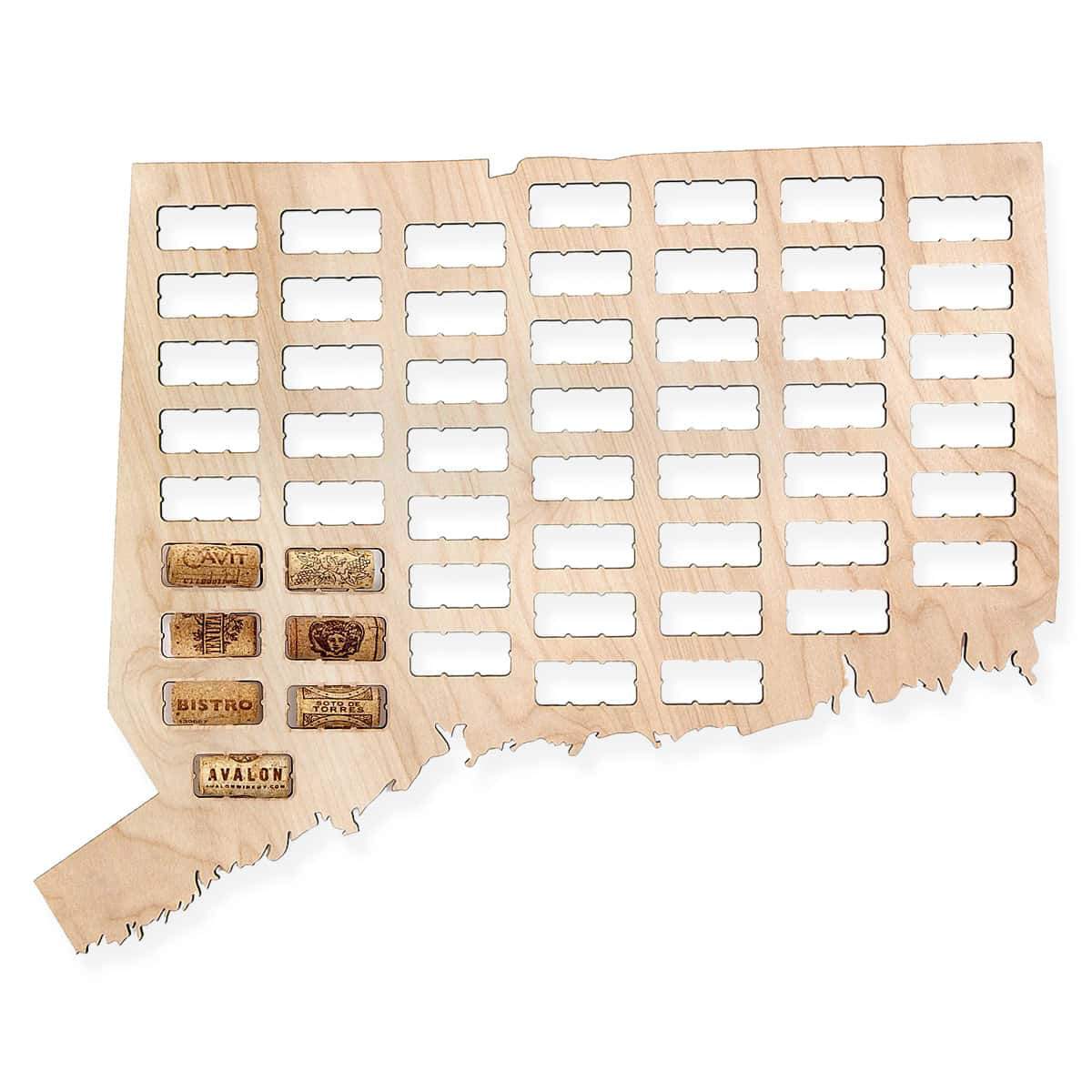 Connecticut Wine Cork Map