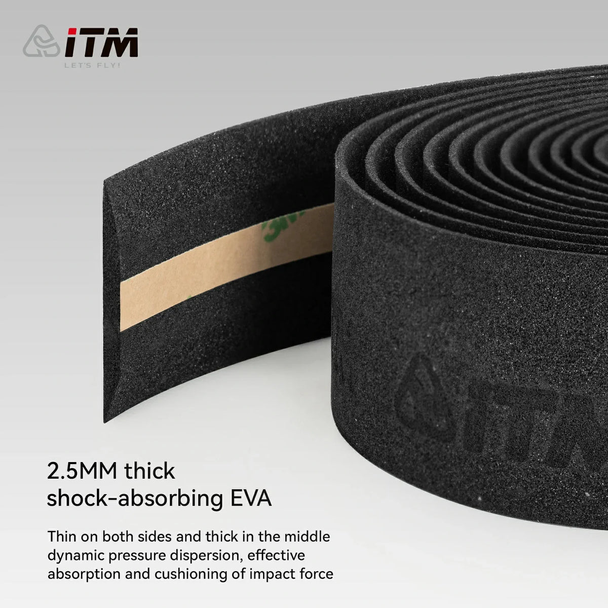 ITM Cork-EVA Road Bike Handlebar Tape – 2.5mm 3D Grip 2 Rolls