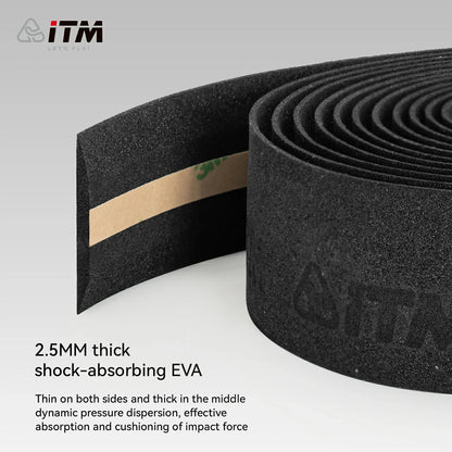 ITM Cork-EVA Road Bike Handlebar Tape – 2.5mm 3D Grip 2 Rolls