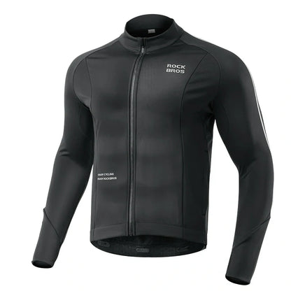 Men’s Cycling Fleece Jersey Long Sleeve for 32–50°F