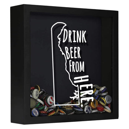 Delaware Drink Beer From Here Beer Cap Shadow Box