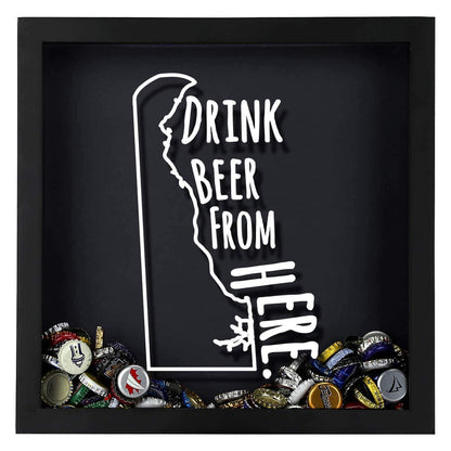 Delaware Drink Beer From Here Beer Cap Shadow Box