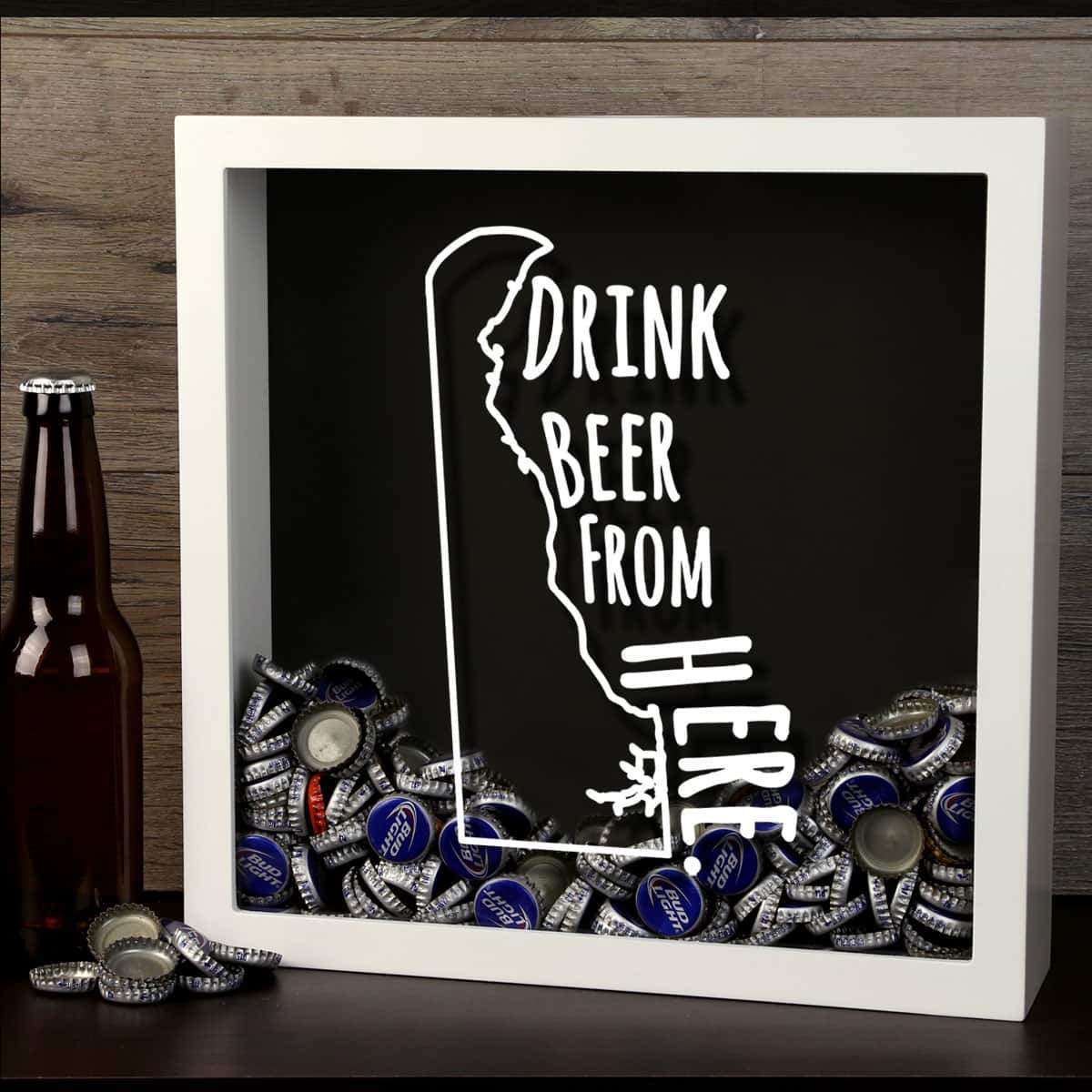 Delaware Drink Beer From Here Beer Cap Shadow Box