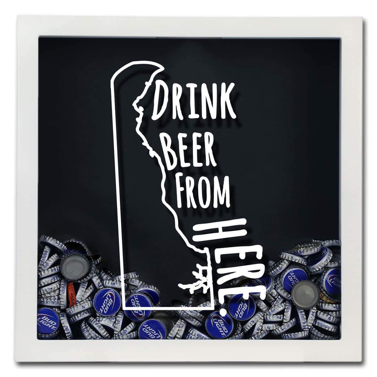 Delaware Drink Beer From Here Beer Cap Shadow Box