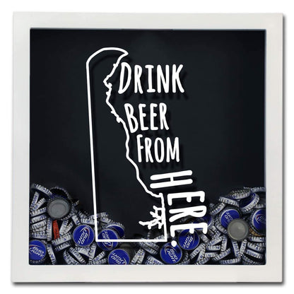 Delaware Drink Beer From Here Beer Cap Shadow Box