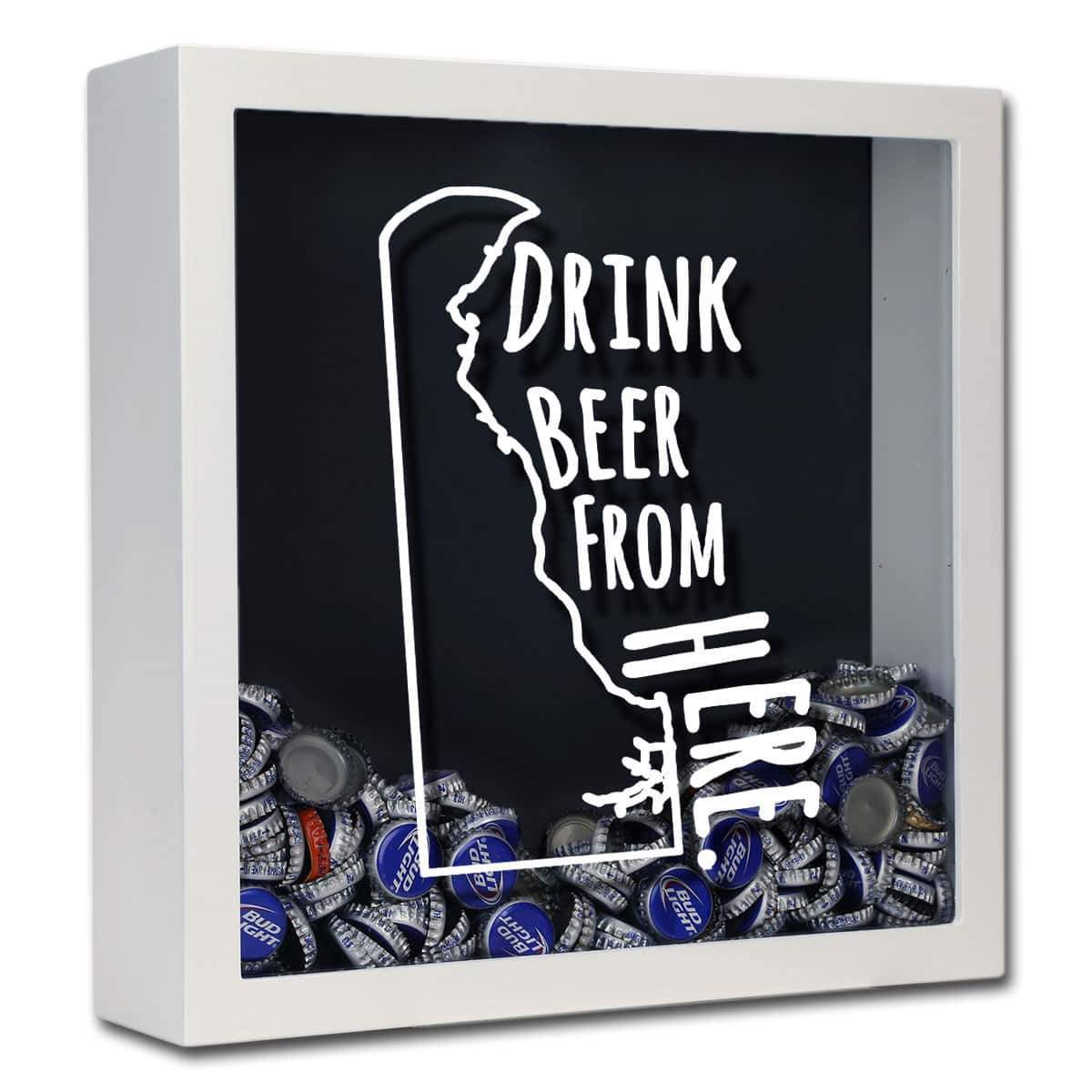 Delaware Drink Beer From Here Beer Cap Shadow Box