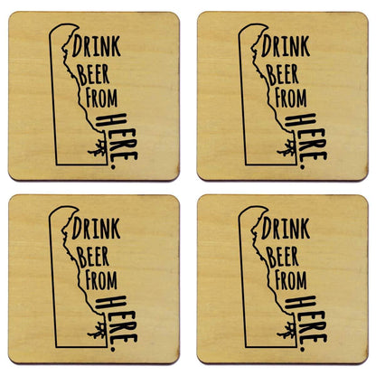 Delaware Drink Beer From Here Coasters
