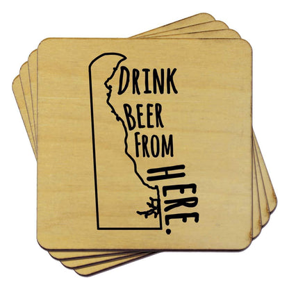 Delaware Drink Beer From Here Coasters