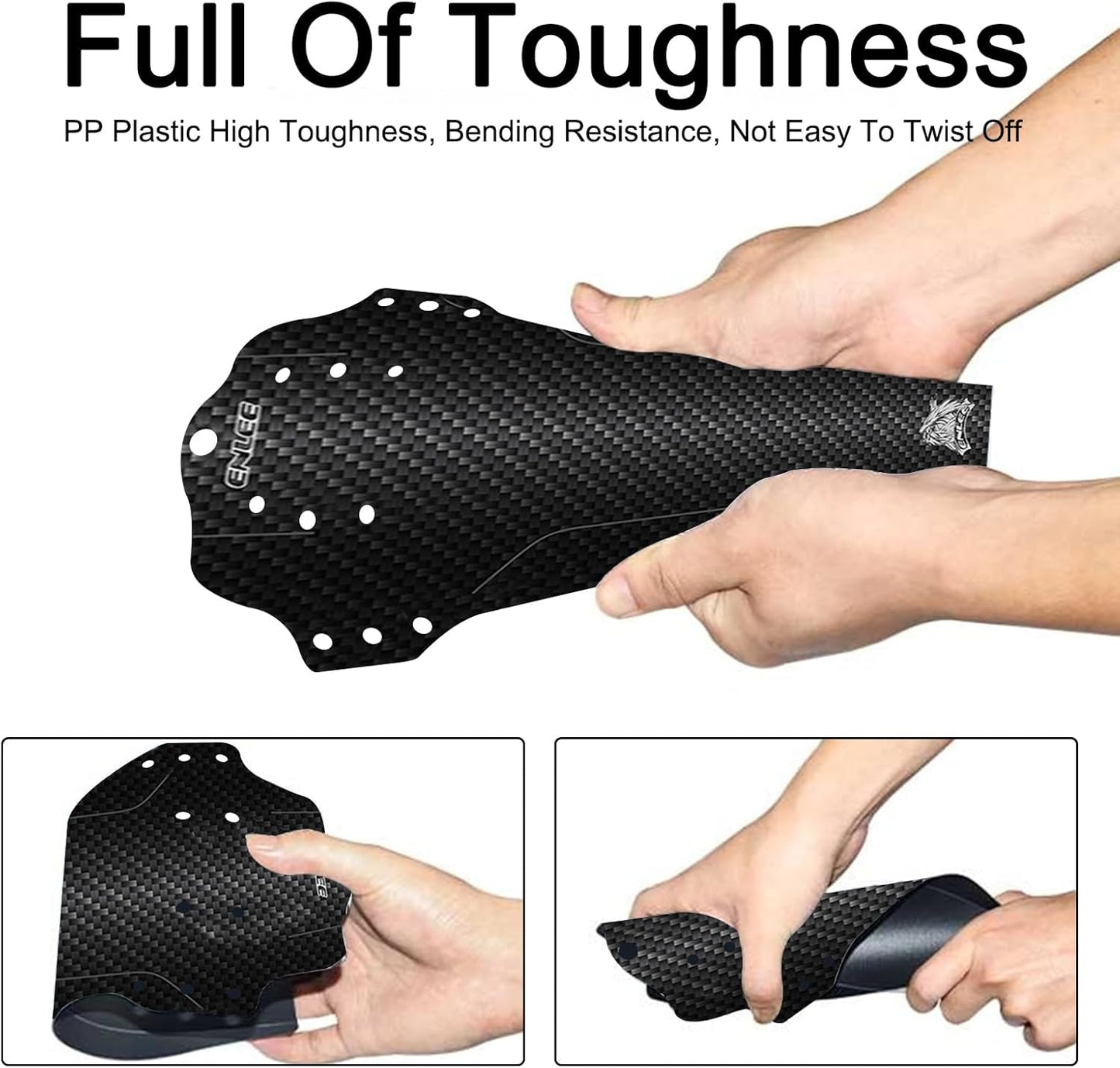 ENLEE 1PC Mountain Bike Fender - Lightweight Flexible MTB Mud Guard, Waterproof Heat-Resistant Bicycle Fenders, Universal Front and Rear 26", 27.5", 29" Plus Size and Fat Bike Wheel Sizes