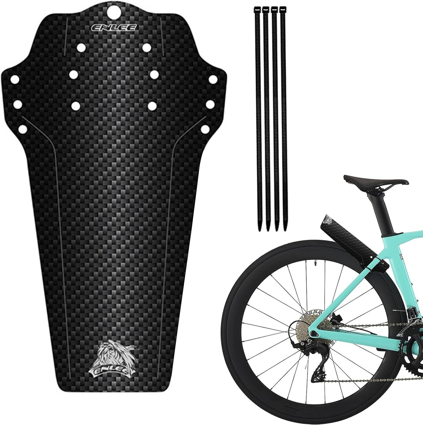 ENLEE 1PC Mountain Bike Fender - Lightweight Flexible MTB Mud Guard, Waterproof Heat-Resistant Bicycle Fenders, Universal Front and Rear 26", 27.5", 29" Plus Size and Fat Bike Wheel Sizes