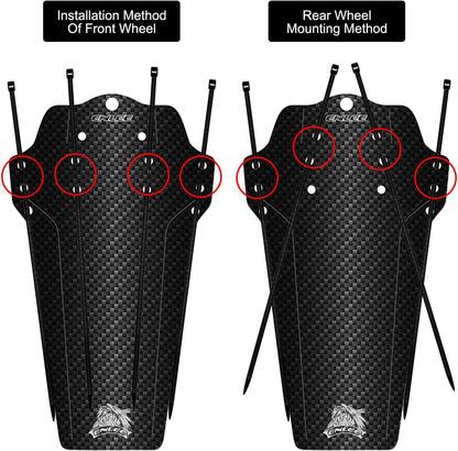 ENLEE 1PC Mountain Bike Fender - Lightweight Flexible MTB Mud Guard, Waterproof Heat-Resistant Bicycle Fenders, Universal Front and Rear 26", 27.5", 29" Plus Size and Fat Bike Wheel Sizes
