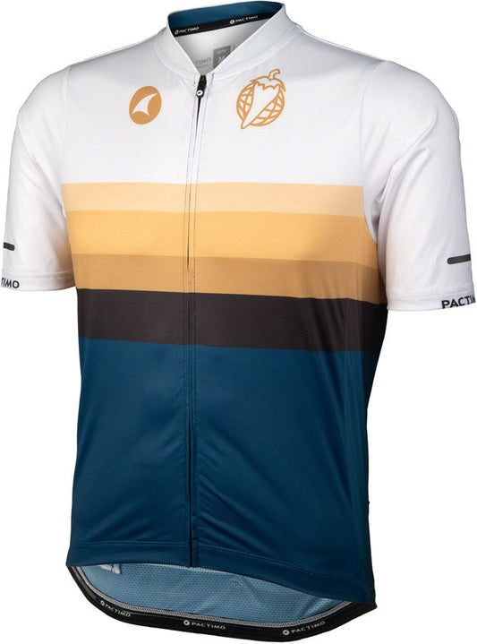 Salsa Latitude Men's Jersey - White Navy Blue Black  w/ Stripes Large