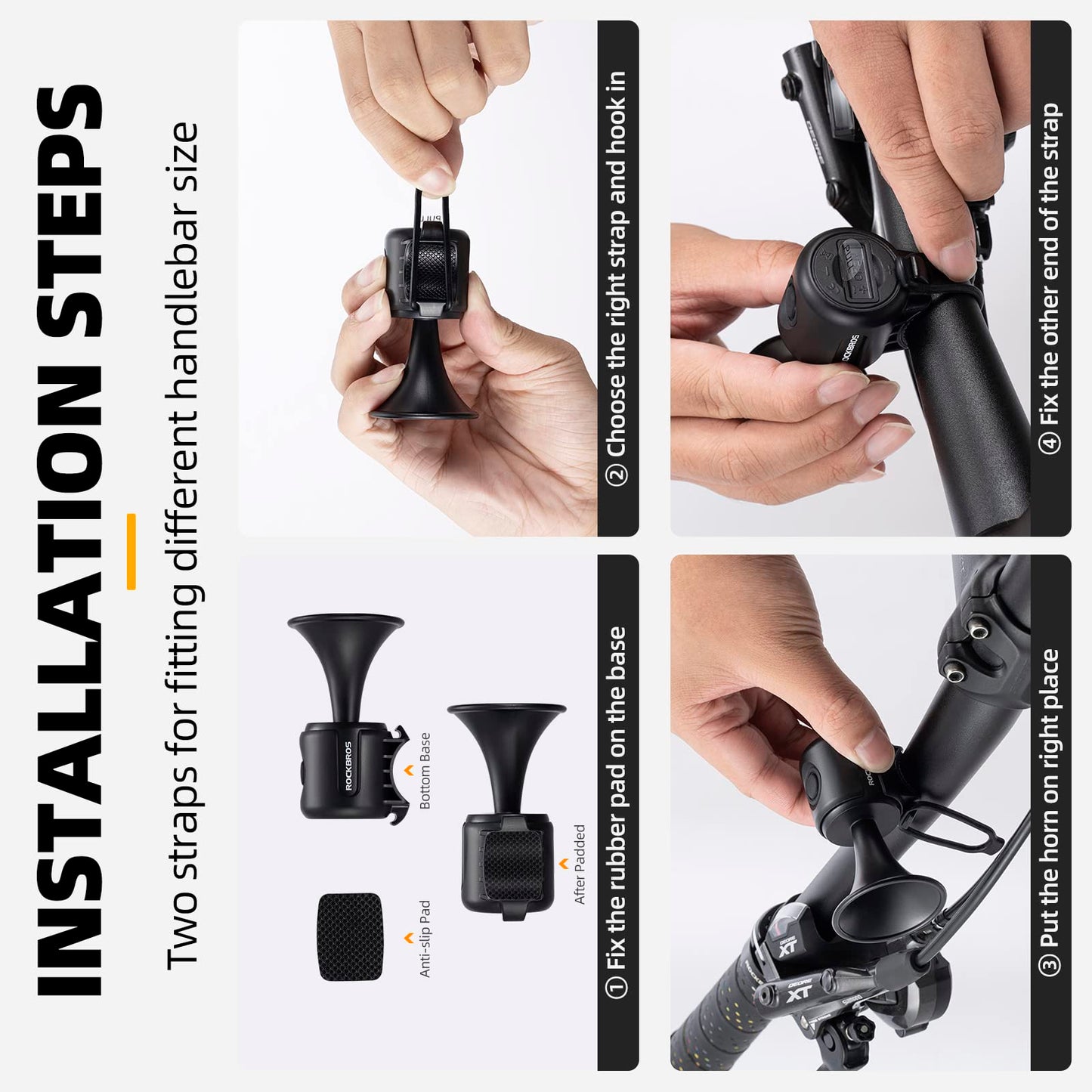 Electric Bike Horn 120dB IPX4 Waterproof for Ebike Scooter