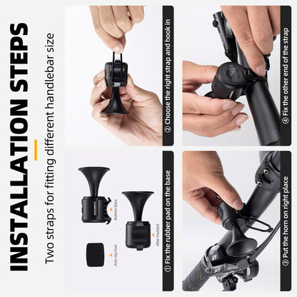 Electric Bike Horn 120dB IPX4 Waterproof for Ebike Scooter