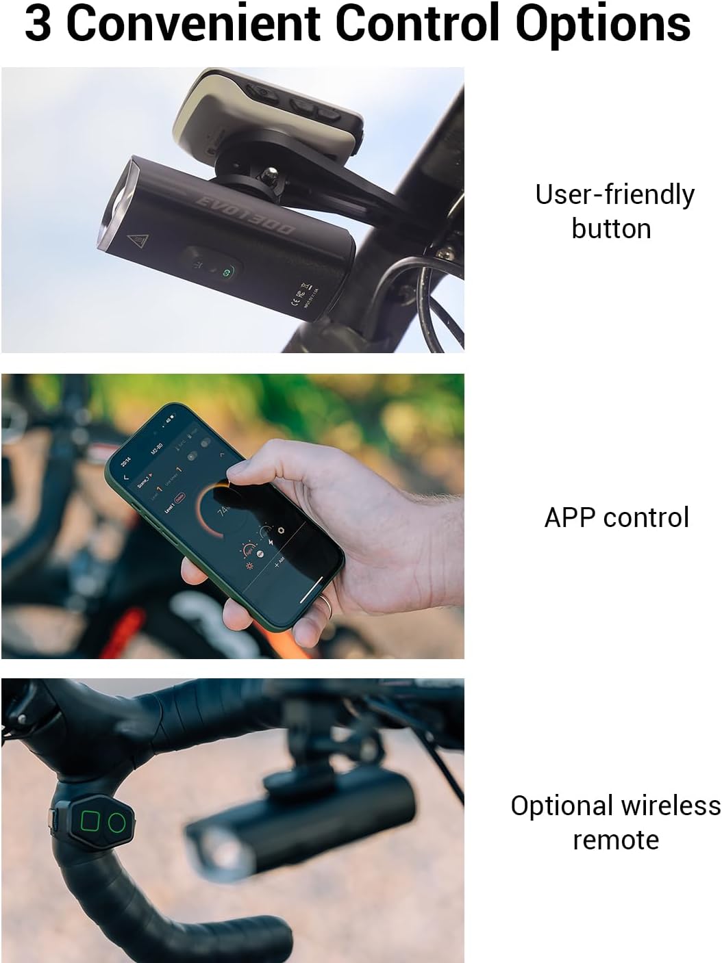 Magicshine EVO 1300 Bike Light with Remote Control, 1300 Lumens Waterproof Bicycle Headlight, USB-C Rechargeable Front Light for Night Riding