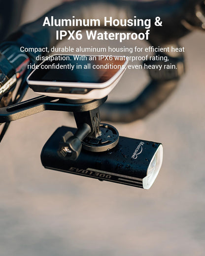 Magicshine EVO 1300 Bike Light with Remote Control, 1300 Lumens Waterproof Bicycle Headlight, USB-C Rechargeable Front Light for Night Riding