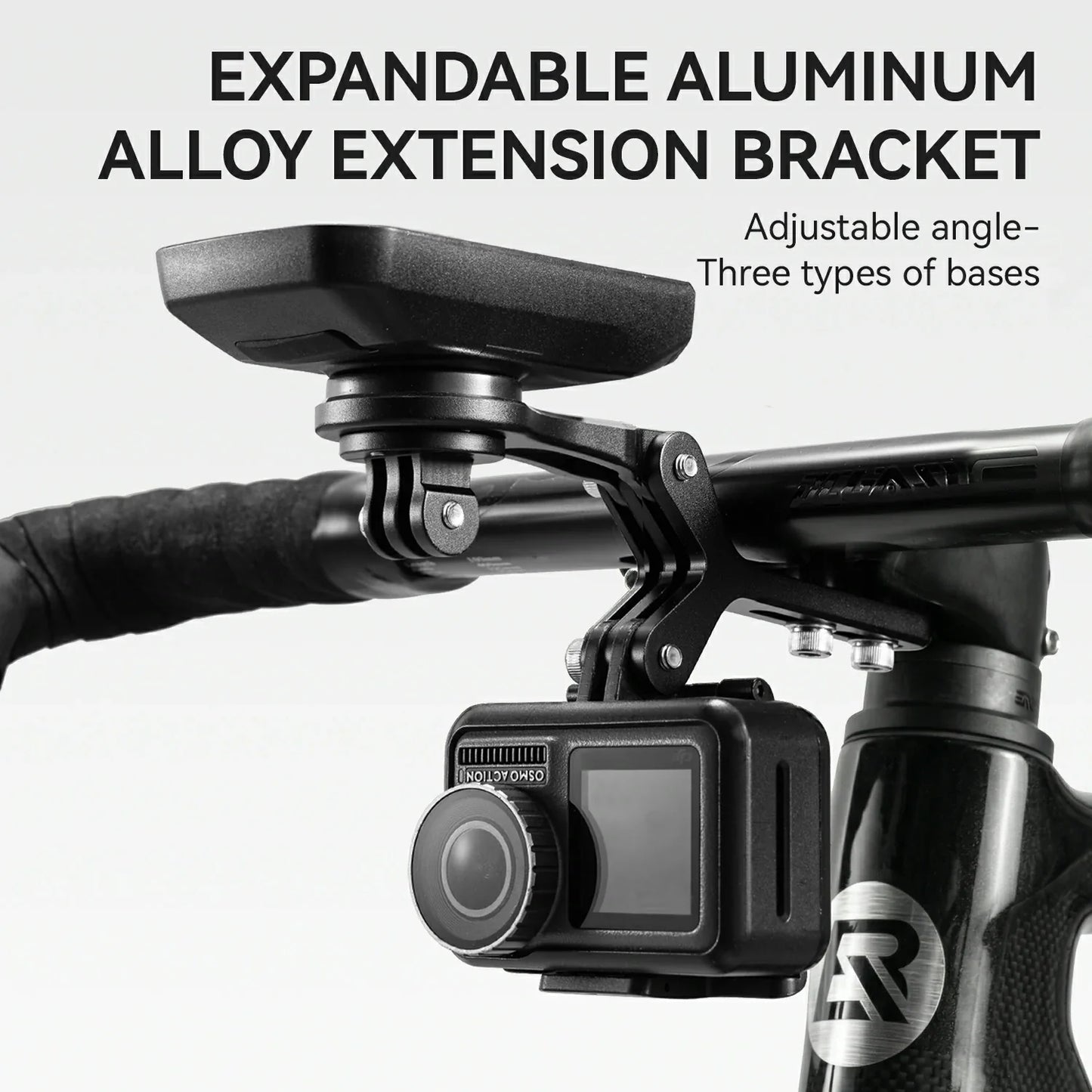 Bike Mount Extension Base for Bike Computer, Light & Action Camera
