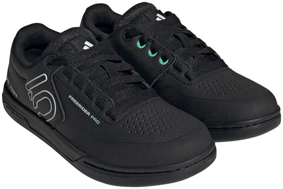 Five Ten Freerider Pro Flat Shoes - Women's Core BLK/Crystal White/Acid Mint 7.5