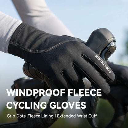 Fleece-Lined Full-Finger Cycling Gloves