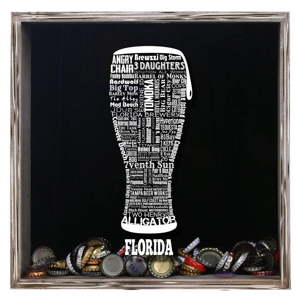 Florida Beer Typography Shadow Box