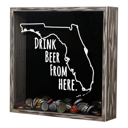 Florida Drink Beer From Here Beer Cap Shadow Box