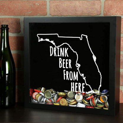Florida Drink Beer From Here Beer Cap Shadow Box
