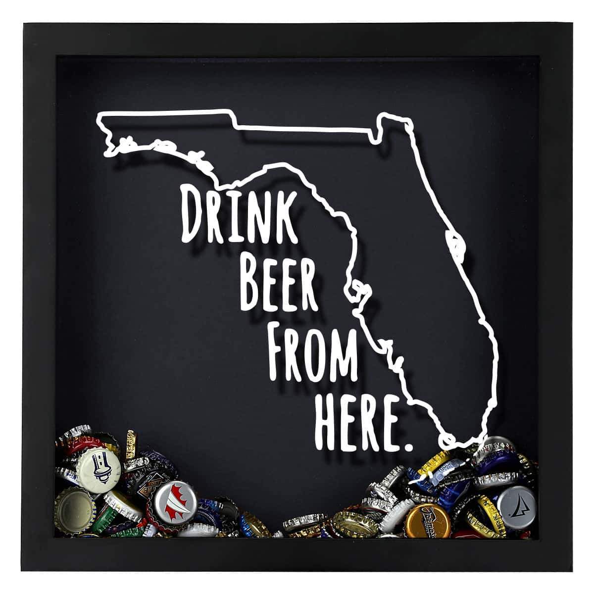 Florida Drink Beer From Here Beer Cap Shadow Box