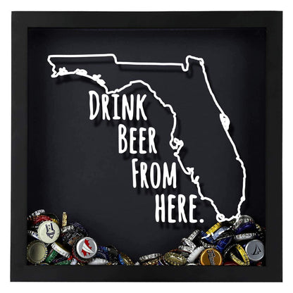 Florida Drink Beer From Here Beer Cap Shadow Box