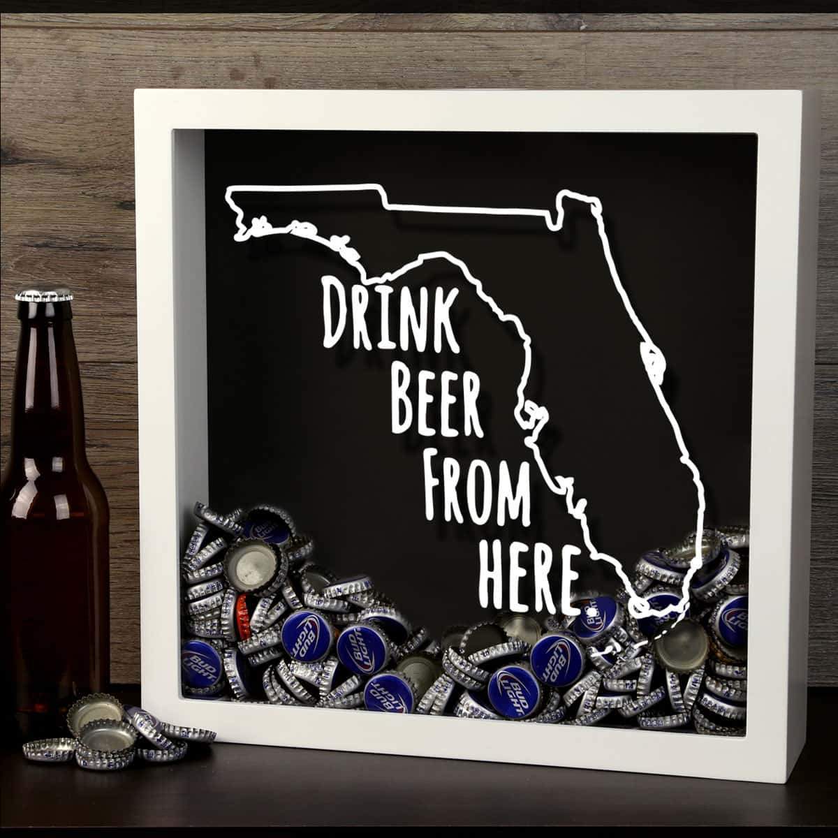 Florida Drink Beer From Here Beer Cap Shadow Box