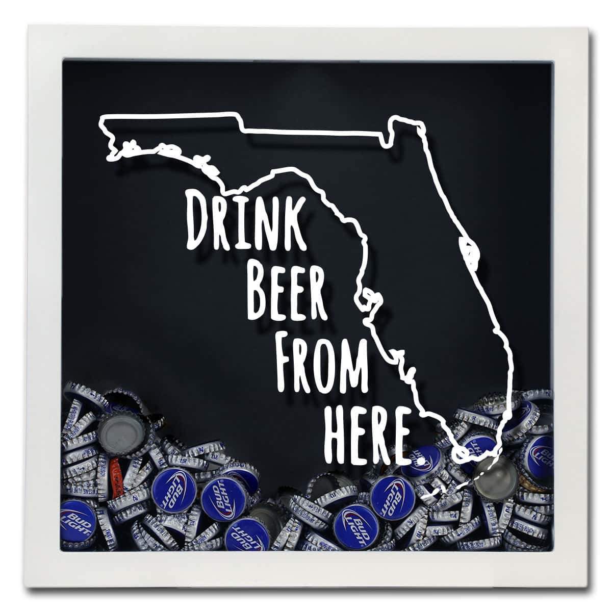 Florida Drink Beer From Here Beer Cap Shadow Box