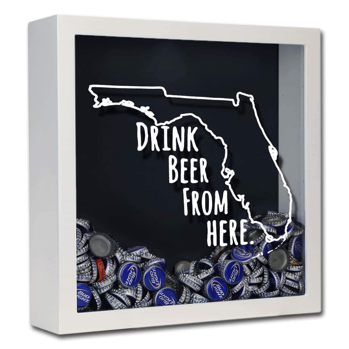 Florida Drink Beer From Here Beer Cap Shadow Box