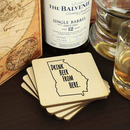 Georgia Drink Beer From Here Coasters