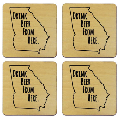 Georgia Drink Beer From Here Coasters
