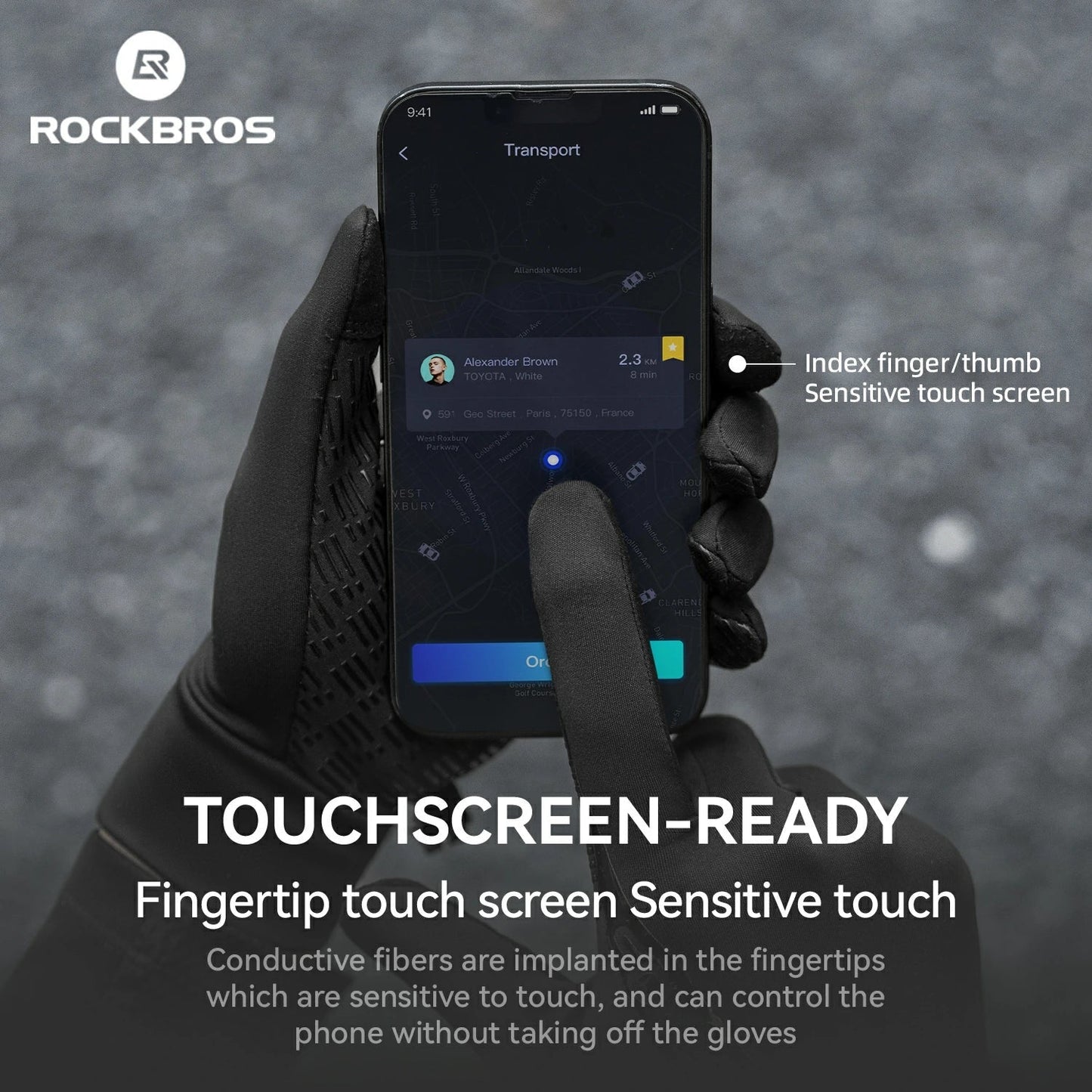 Graphene Winter Cycling Gloves for 41–59°F