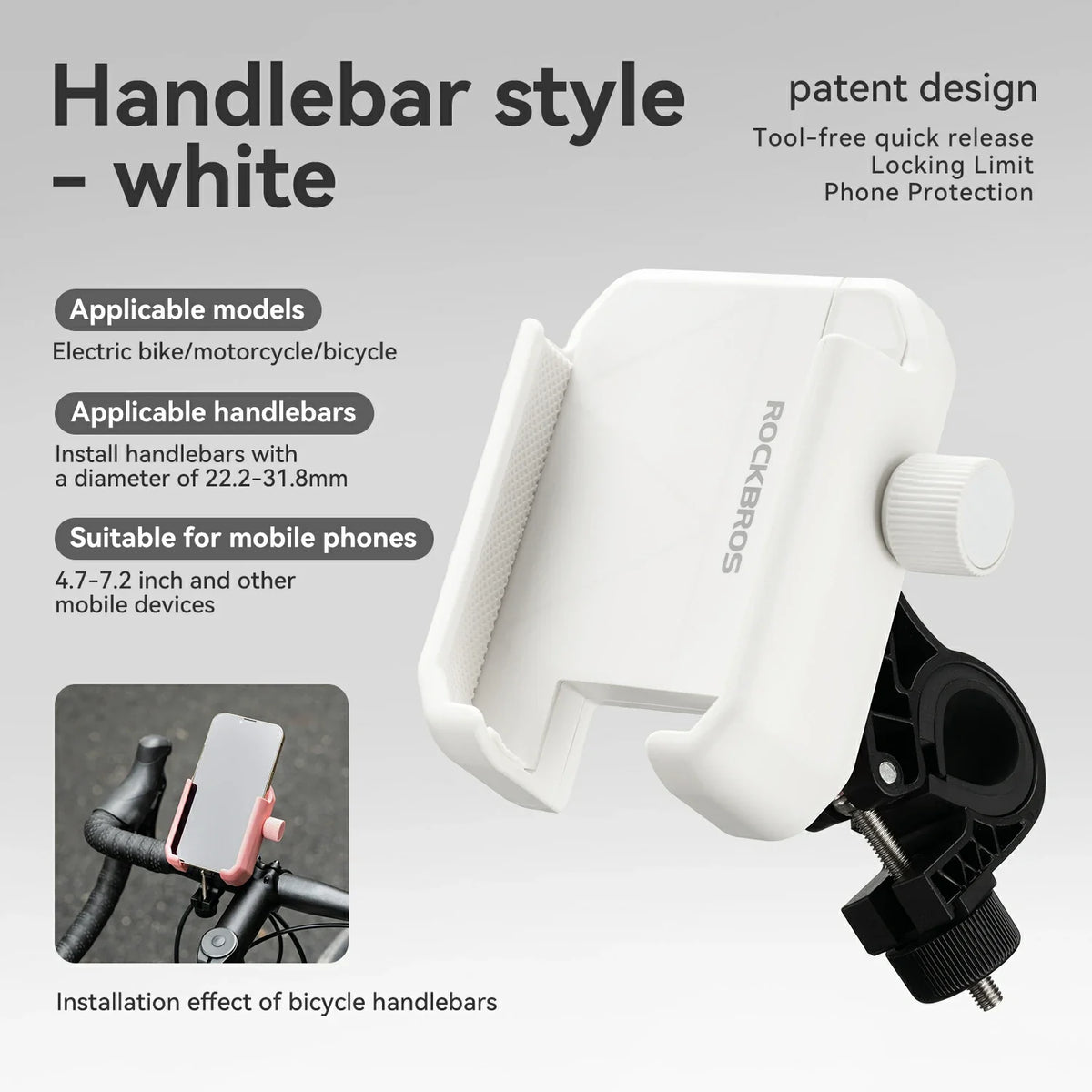 Bike Phone Holder Half Wrap Anti-Overload for 4.7-7.2''