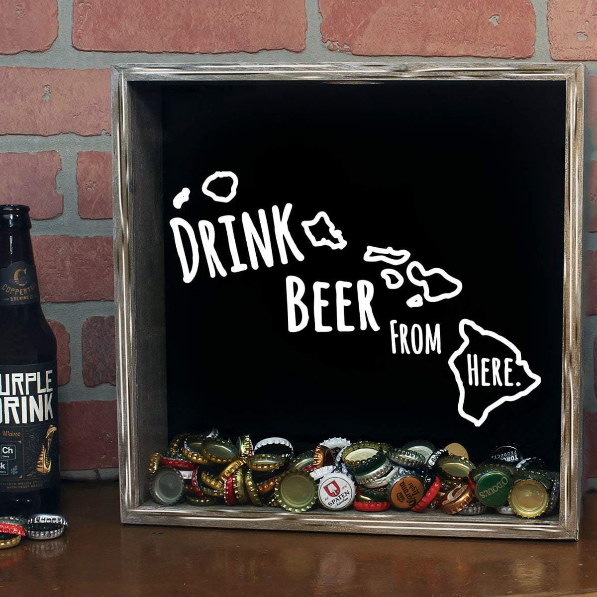 Hawaii Drink Beer From Here Beer Cap Shadow Box