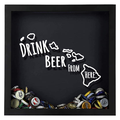 Hawaii Drink Beer From Here Beer Cap Shadow Box