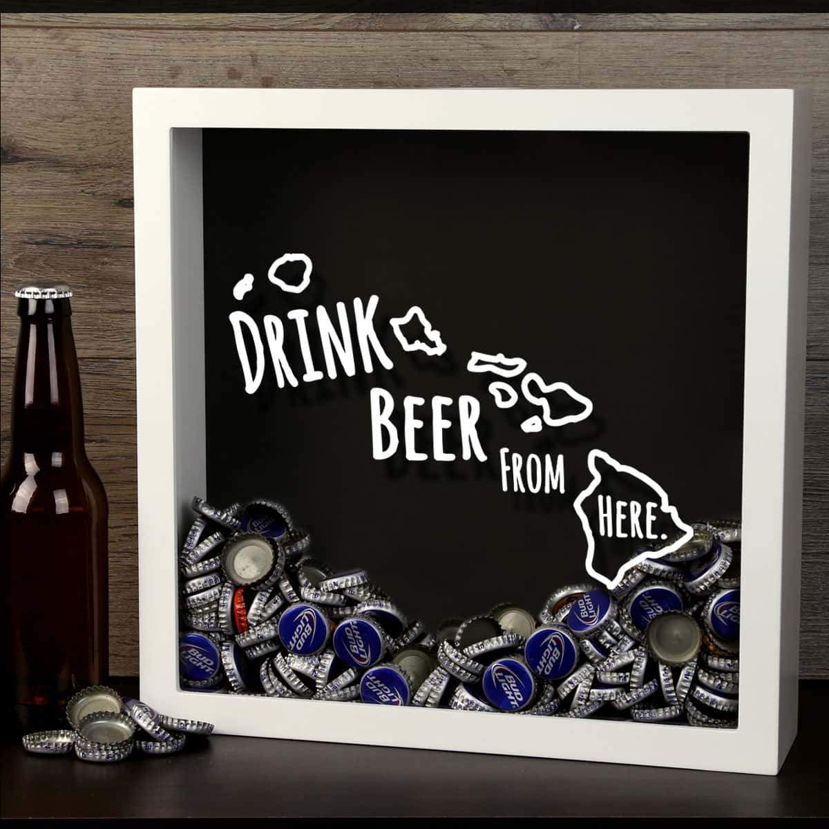 Hawaii Drink Beer From Here Beer Cap Shadow Box