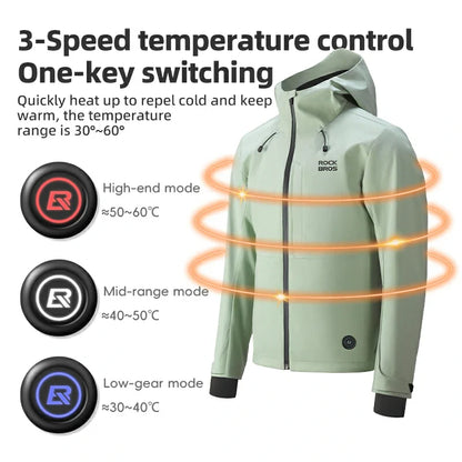 Winter Heated Winter Jacket Waterproof Windproof Rechargeable