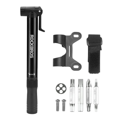 Mini Bike Pump with 8-in-1 Ratchet Tool 80 PSI