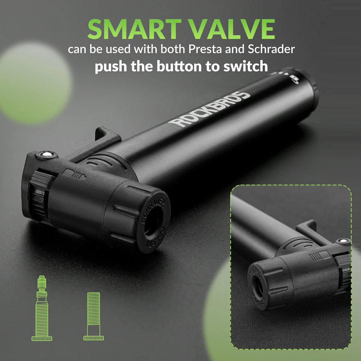 Mini Bike Pump with 8-in-1 Ratchet Tool 80 PSI