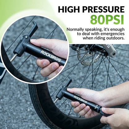 Mini Bike Pump with 8-in-1 Ratchet Tool 80 PSI