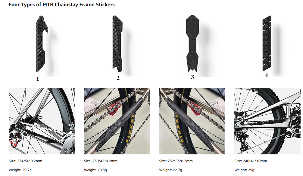 ENLEE Bike Chainstay Protector, MTB Silicone Chain Stay Frame Guard, Road Bicycle Chain Pad - Protect Your Bike Frame from Scratch by Chain