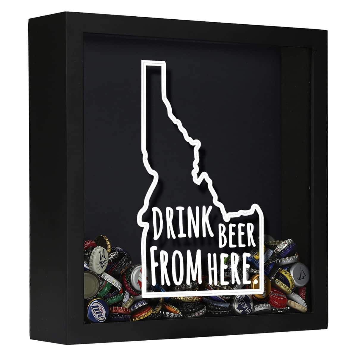 Idaho Drink Beer From Here Beer Cap Shadow Box