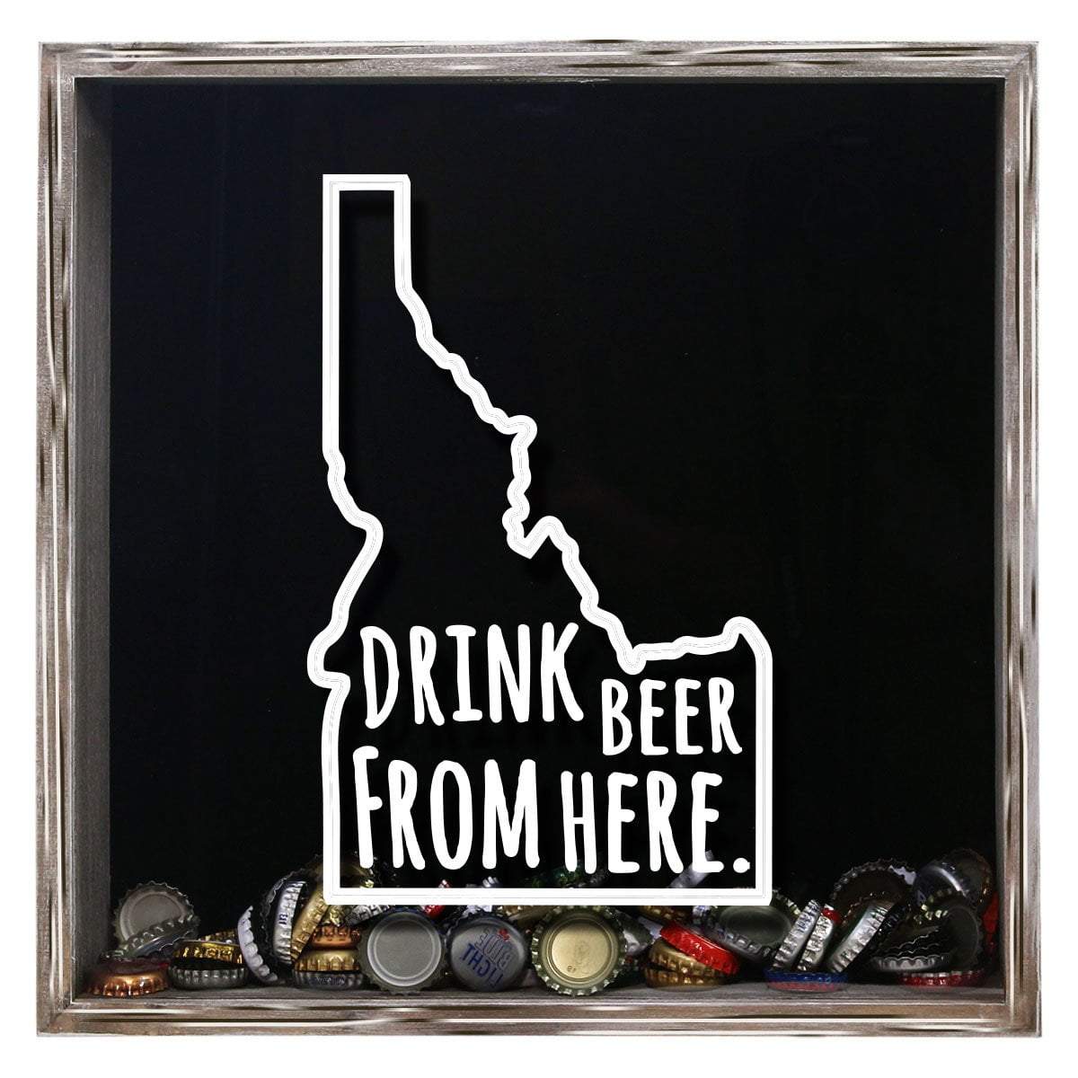 Idaho Drink Beer From Here Beer Cap Shadow Box