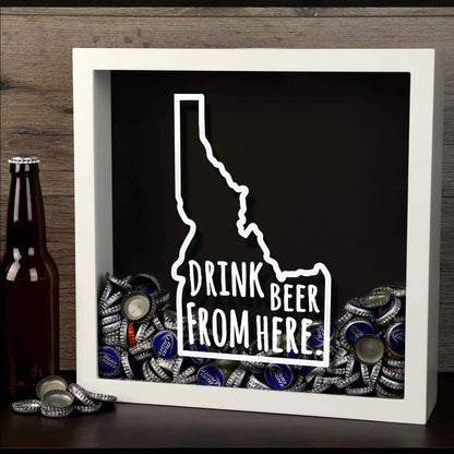 Idaho Drink Beer From Here Beer Cap Shadow Box