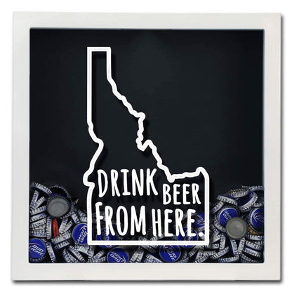 Idaho Drink Beer From Here Beer Cap Shadow Box
