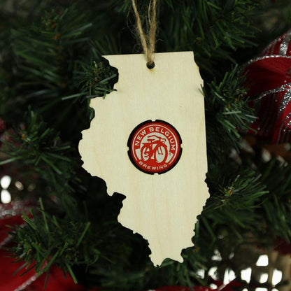 Illinois Beer Cap Map Ornaments
