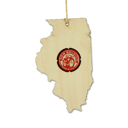 Illinois Beer Cap Map Ornaments