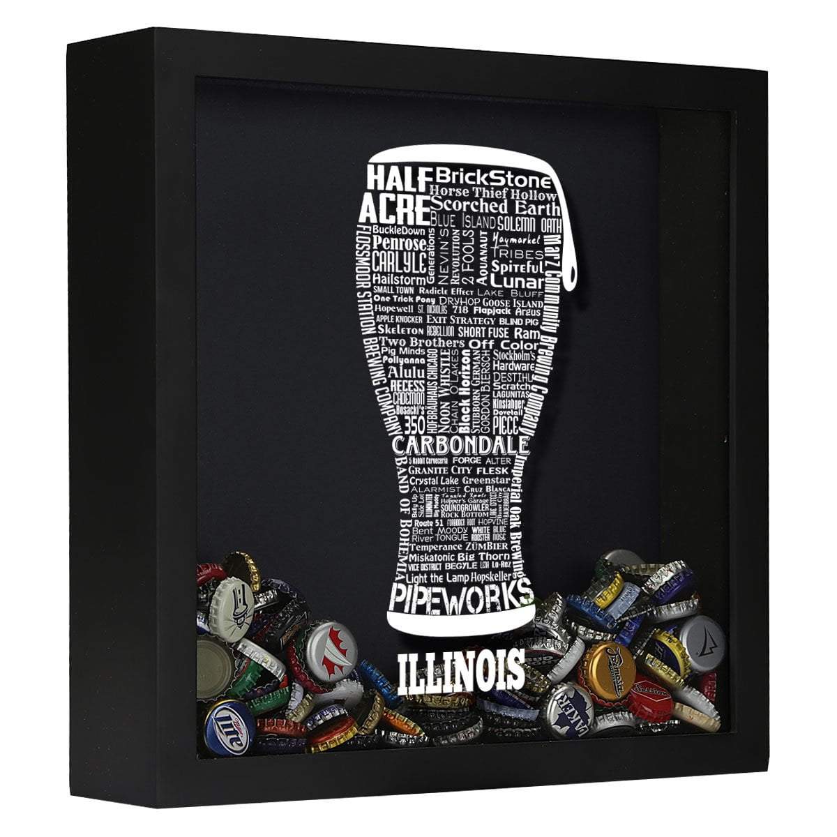 Illinois Beer Typography Shadow Box